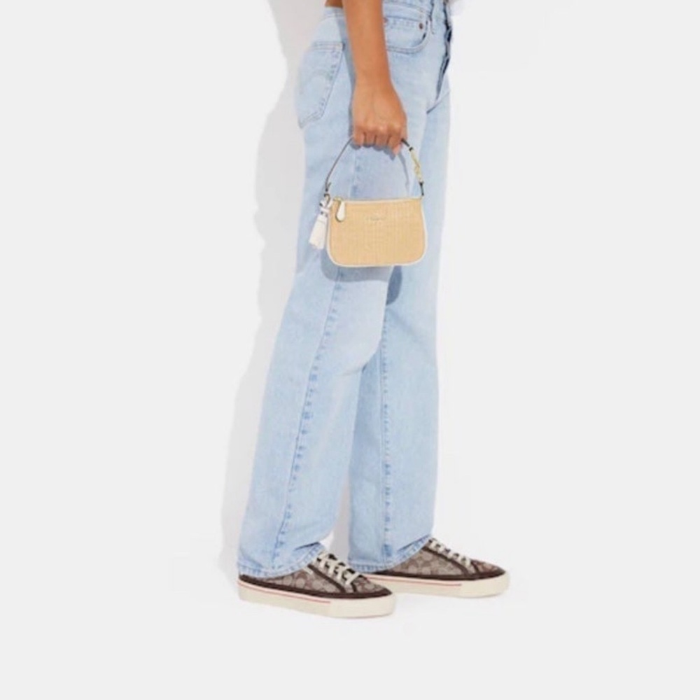 Coach straw wristlet
